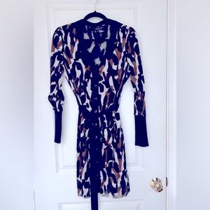 Etcetera Medium M Animal Print Leopard V-neck belted cardigan dress jacket NWOT